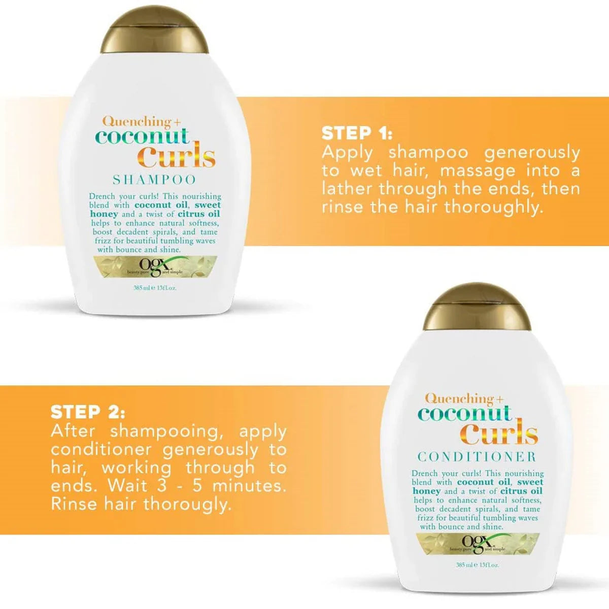 OGX Quenching + Coconut Curls Conditioner For Curly Hair 385mL