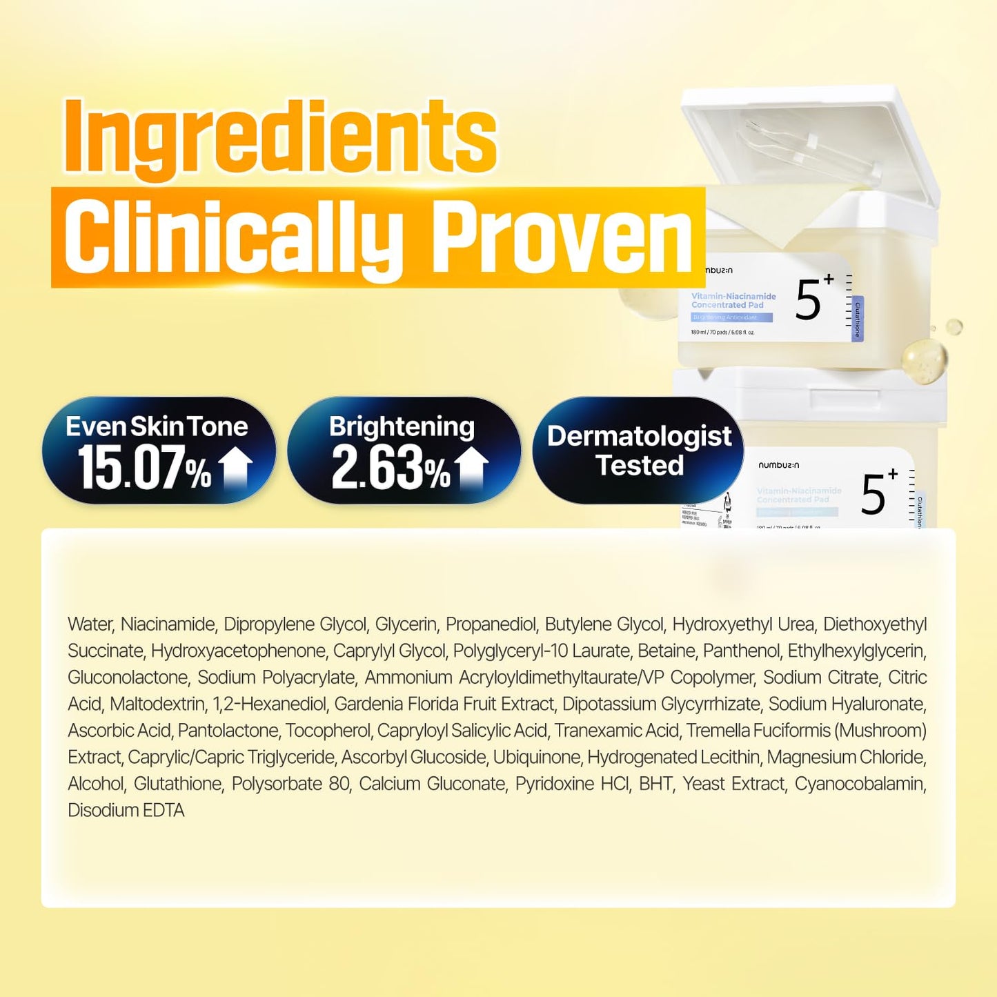 Numbuzin - No.5 Vitamin-Niacinamide Concentrated pads