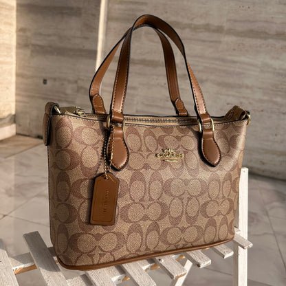 COACH Bag - Gallery Tote Bag In Signature Canvas- Brown