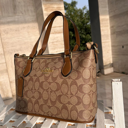 COACH Bag - Gallery Tote Bag In Signature Canvas- Brown
