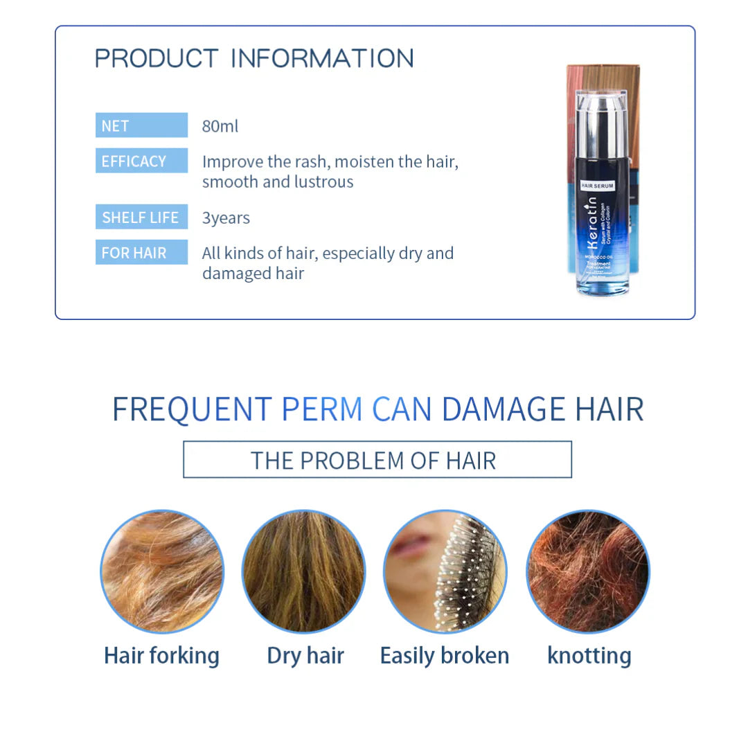 KERATIN MOISTURIZING & SMOOTH HAIR SERUM MOROCCO OIL 80ML